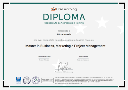 Master in Business, Marketing e Project Management